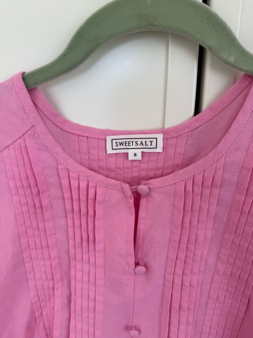 Sweet Salt Clothing Pleated Pink Blouse - Picture 3 of 4